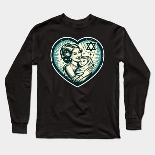 Vintage Motherhood Love Heart Symbol of Maternal Affection Long Sleeve T-Shirt